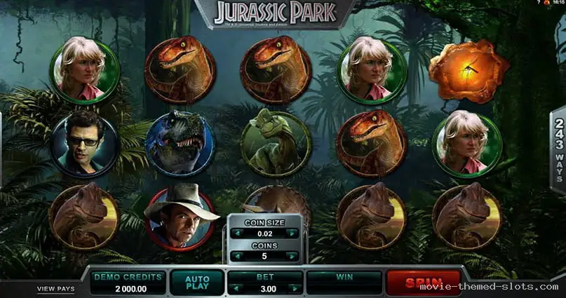 Jurassic Park slot by Games Global Screenshot 1