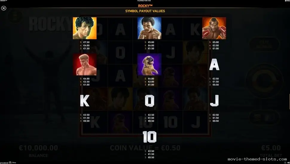 Playtech's Rocky Slot Screenshot 2